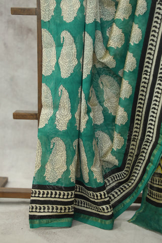 Green HBP cotton Silk Saree With Chanderi Border - SRBCSS9231