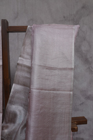 Pink-Grey Tissue Tussar Silk Saree-SRPGTTSS132