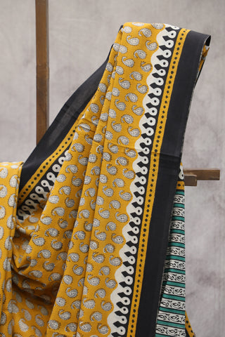 Yellow HBP Cotton Saree-SRYCS79EX