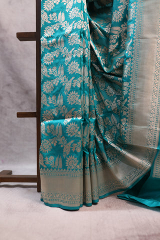 Sea Green Banarasi Silk Saree-SRGBSS04EX