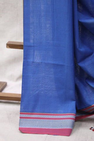 Blue Cotton Ilkal Saree - SRSMCIS8EX