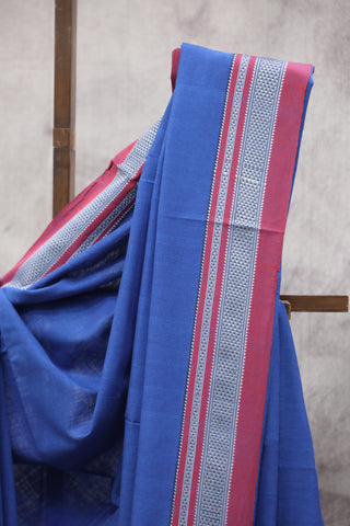 Blue Cotton Ilkal Saree - SRSMCIS8EX