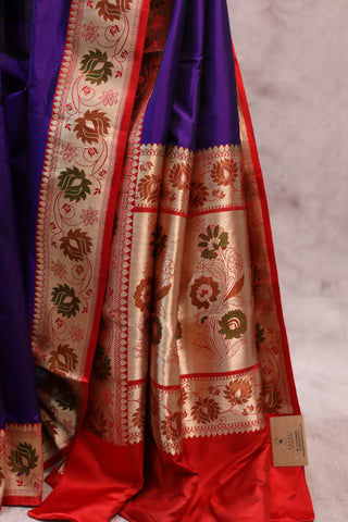 Violet Banarasi Silk Saree-SRVBSS365