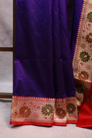 Violet Banarasi Silk Saree-SRVBSS365