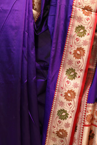 Violet Banarasi Silk Saree-SRVBSS365