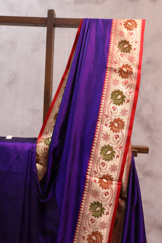 Violet Banarasi Silk Saree-SRVBSS365