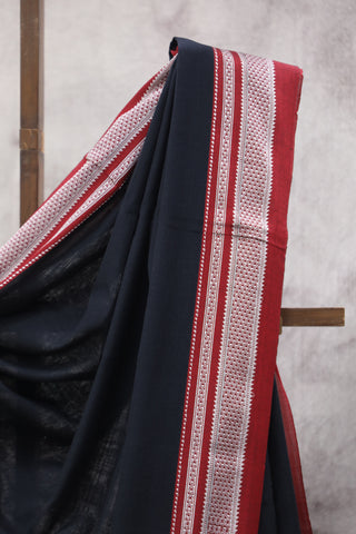 Black Cotton Ilkal Saree -SRBCIS12EX