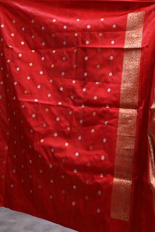 Red Banarasi Silk Saree-SRRBSS330