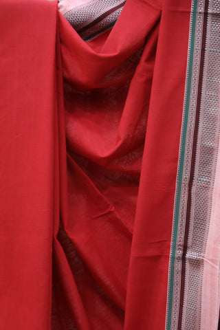 Red Cotton Ilkal Saree - SRSBCIS29EX