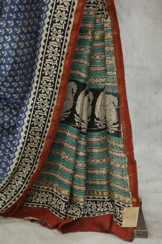 Blue HBP Cotton Silk Saree With Chanderi Border - SRBCSS908