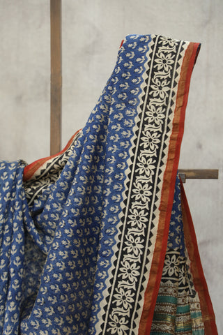 Blue HBP Cotton Silk Saree With Chanderi Border - SRBCSS908