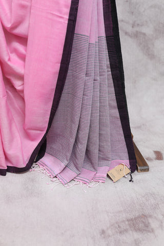 Pink Bengal Cotton Jamdani Saree-SRPBCJS101