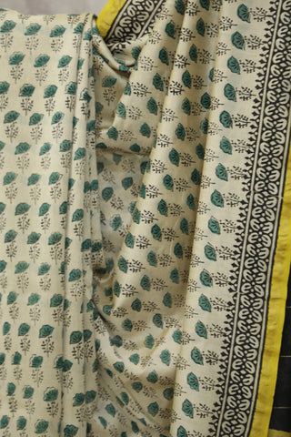 Cream HBP Cotton Silk Saree With Chanderi Border - SRCCSS909