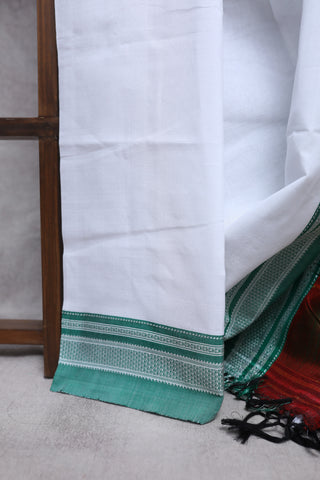 White Cotton Ilkal Saree -SRWCIS322