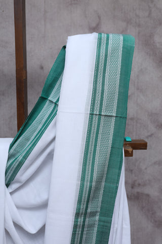 White Cotton Ilkal Saree -SRWCIS322