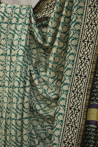 Green HBP Cotton Silk Saree With Chanderi Border - SRGCSS907