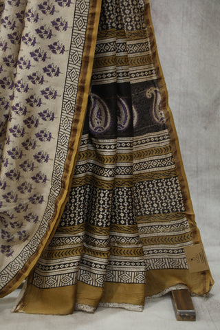 Cream HBP Cotton Silk Saree With Chanderi Border - SRCCSS862