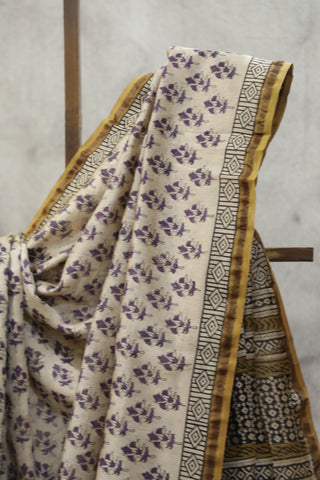 Cream HBP Cotton Silk Saree With Chanderi Border - SRCCSS862