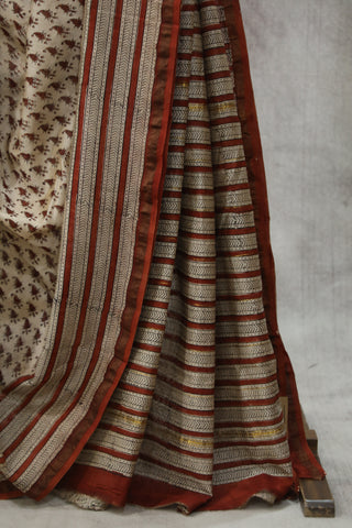 Cream  HBP Cotton Silk Saree With Chanderi Border - SRCCSS865