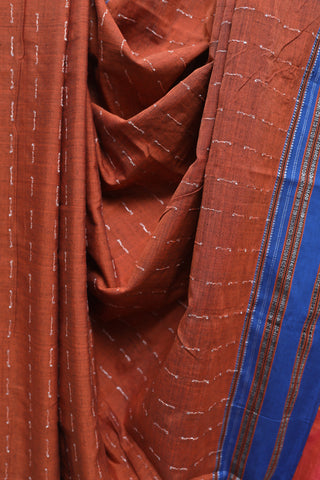 Brown Cotton Ilkal Saree with Gayatri Bordar -SRBCIS315