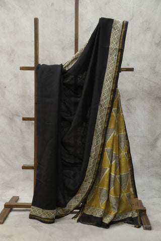 Black HBP Cotton Silk Saree With Chanderi Border - SRBCSS923