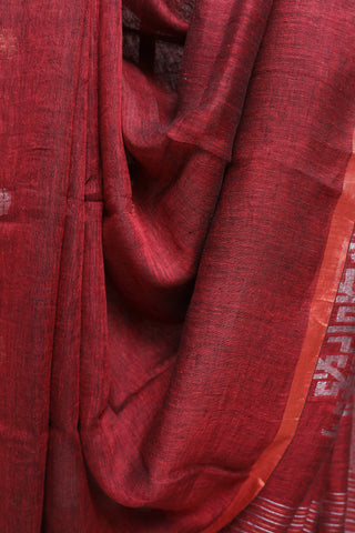 Red Linen Jamdani Saree -SRRLJS223