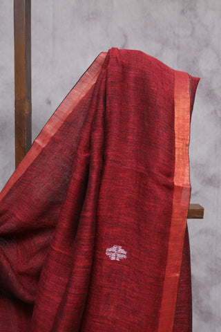 Red Linen Jamdani Saree -SRRLJS223