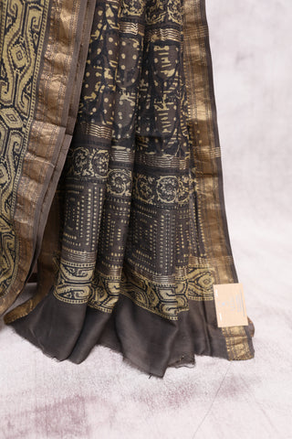 Dark Kashish HBP Cotton Silk Chanderi Saree With Maheshwari Border -SRDKCSCS541