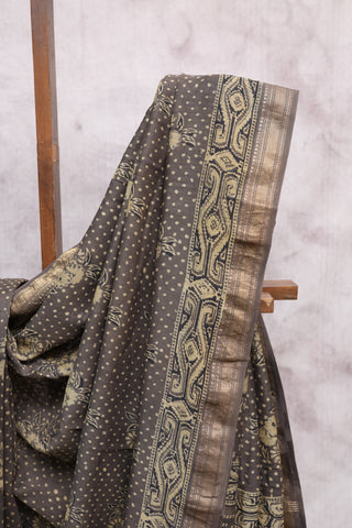 Dark Kashish HBP Cotton Silk Chanderi Saree With Maheshwari Border -SRDKCSCS541