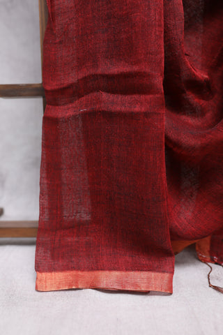 Red Linen Jamdani Saree -SRRLJS222