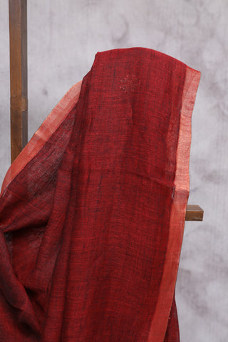 Red Linen Jamdani Saree -SRRLJS222