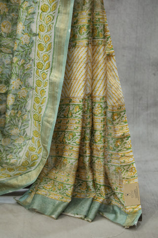 Mint HBP Cotton Silk Saree With Maheshwari Border - SRMCSS796