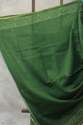 Green HBP Cotton Silk Saree With Chanderi Border - SRGCSS780