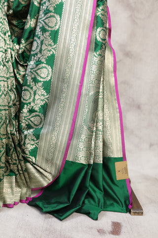 Green Banarasi Silk Saree-SRGSS06EX