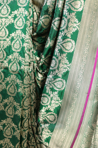 Green Banarasi Silk Saree-SRGSS06EX