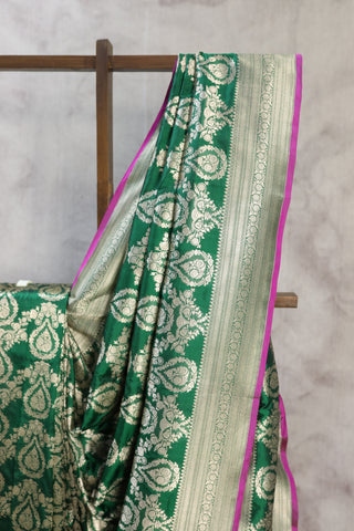 Green Banarasi Silk Saree-SRGSS06EX