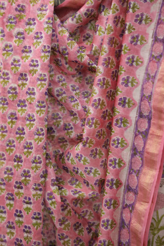 Pink HBP Cotton Silk Saree With Maheshwari Border - SRPCSS792