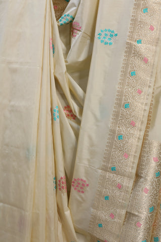 Beige Banarasi Silk Saree-SRBBSS395