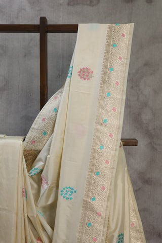 Beige Banarasi Silk Saree-SRBBSS395