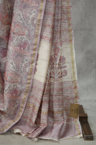 Lilac Pink  HBP Cotton Silk Saree With Chanderi Border - SRLPCSS781