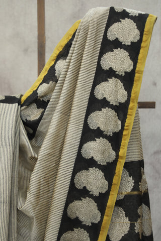 Beige HBP Cotton Silk Saree With Chanderi Border - SRBCSS783