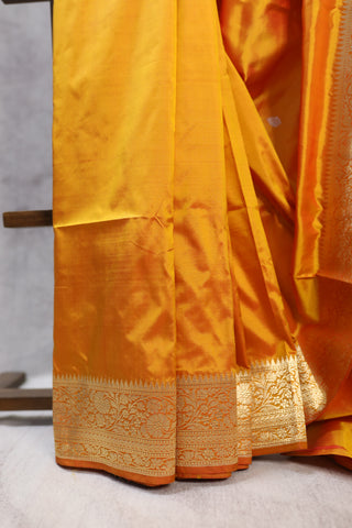 Yellow Banarasi Silk Saree-SRYBSS331