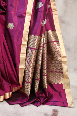 Purple Banarasi Silk Saree-SRPBSS310