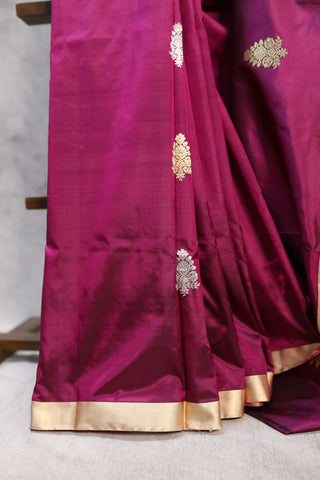 Purple Banarasi Silk Saree-SRPBSS310