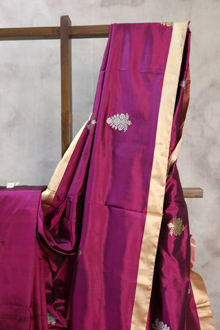 Purple Banarasi Silk Saree-SRPBSS310