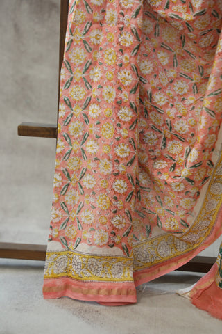 Peach HBP Cotton Silk Saree With Chanderi Border - SRPCSS788