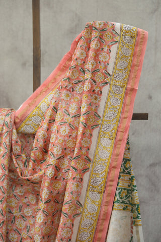 Peach HBP Cotton Silk Saree With Chanderi Border - SRPCSS788