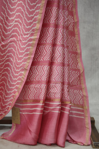 Pink HBP Cotton Silk Saree With Chanderi Border - SRPCSS789