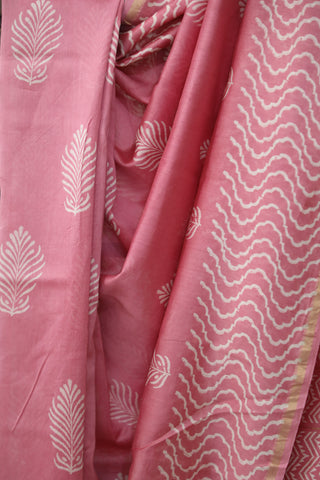 Pink HBP Cotton Silk Saree With Chanderi Border - SRPCSS789