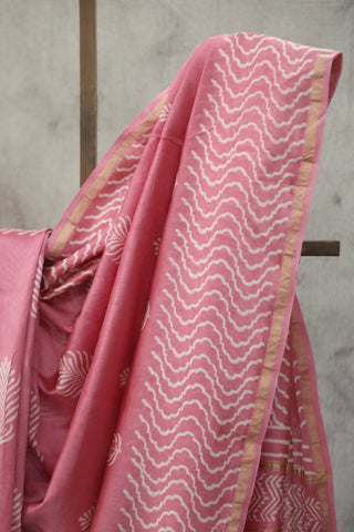 Pink HBP Cotton Silk Saree With Chanderi Border - SRPCSS789